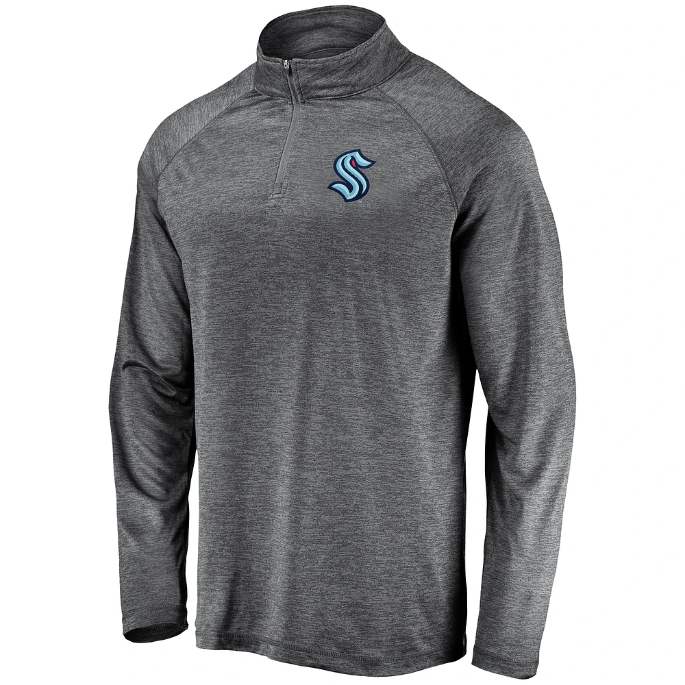 Veste à enfiler zippée quart de tour avec logo principal synthétique Seattle Kraken pour homme, gris