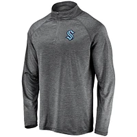 Veste à enfiler zippée quart de tour avec logo principal synthétique Seattle Kraken pour homme, gris