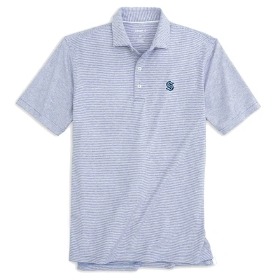 Men's johnnie-O Blue Seattle Kraken Lyndon Striped Jersey Polo