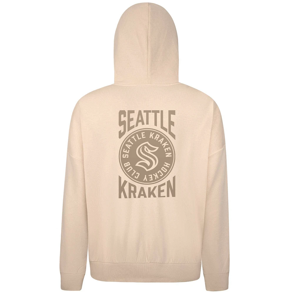 Men's Levelwear Cream Seattle Kraken Contact Stamp Pullover Hoodie