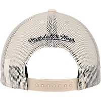 Men's Mitchell & Ness Cream Seattle Kraken Foam Front Trucker Adjustable Hat