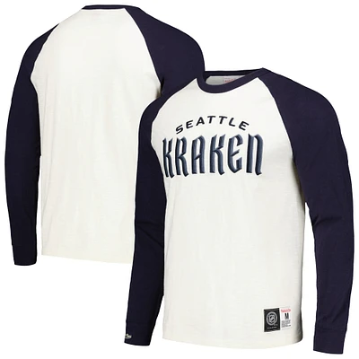 T-shirt à manches longues raglan vintage flammé légendaire Seattle Kraken de Mitchell & Ness pour hommes