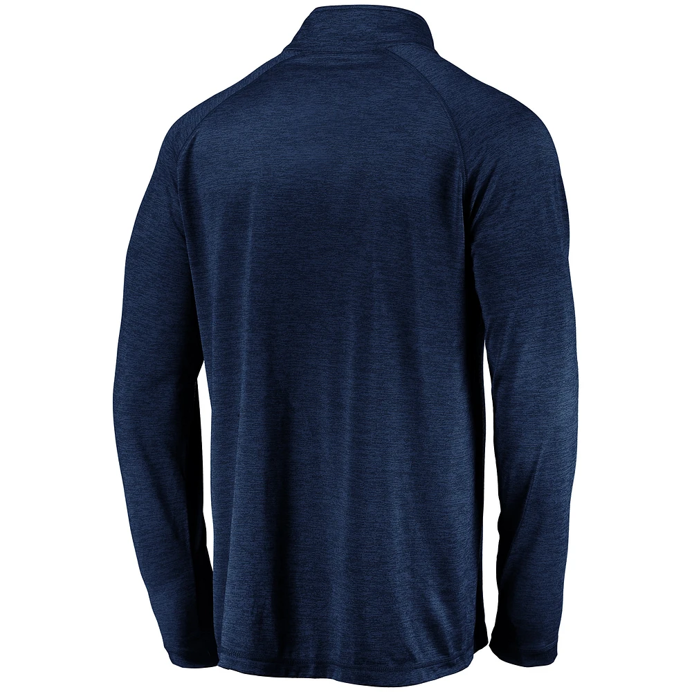 Men's Navy Seattle Kraken Primary Logo Quarter-Zip Pullover Fleece Jacket