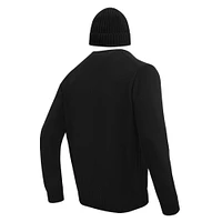 Men's Pro Standard Black Seattle Kraken Pullover Sweater & Cuffed Knit Hat Box Gift Set