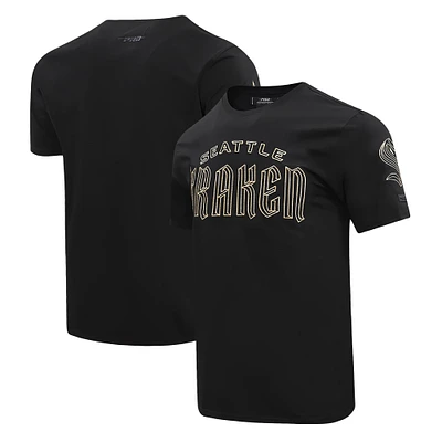 T-shirt noir Pro Standard pour hommes avec le mot-symbole Seattle Kraken