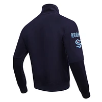 Men's Pro Standard Navy Seattle Kraken Classic Chenille Full-Zip Track Jacket