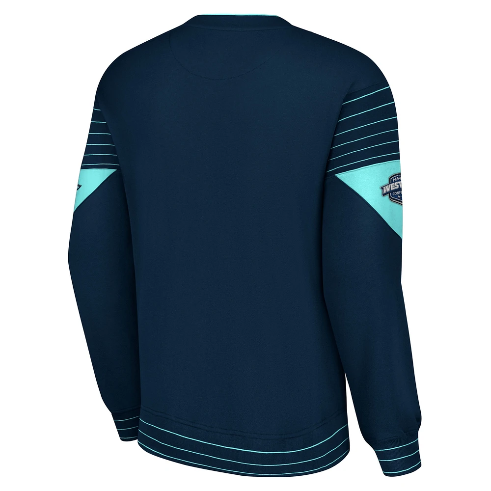 Sweat-shirt Starter Deep Sea bleu Seattle Kraken Faceoff pour hommes