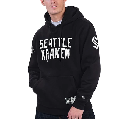 Sweat à capuche Starter x NHL Black Ice noir Seattle Kraken pour hommes