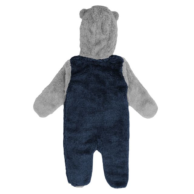 Dormeuse à fermeture éclair complète en polaire Seattle Kraken Game Nap Teddy pour nouveau-né et nourrisson, bleu marine