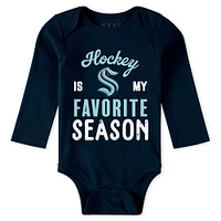 Newborn & Infant WEAR by Erin Andrews Seattle Kraken Turn Me Around Bodysuits Pants 3-Piece Set
