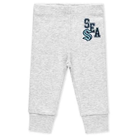 Newborn & Infant WEAR by Erin Andrews Seattle Kraken Turn Me Around Bodysuits Pants 3-Piece Set