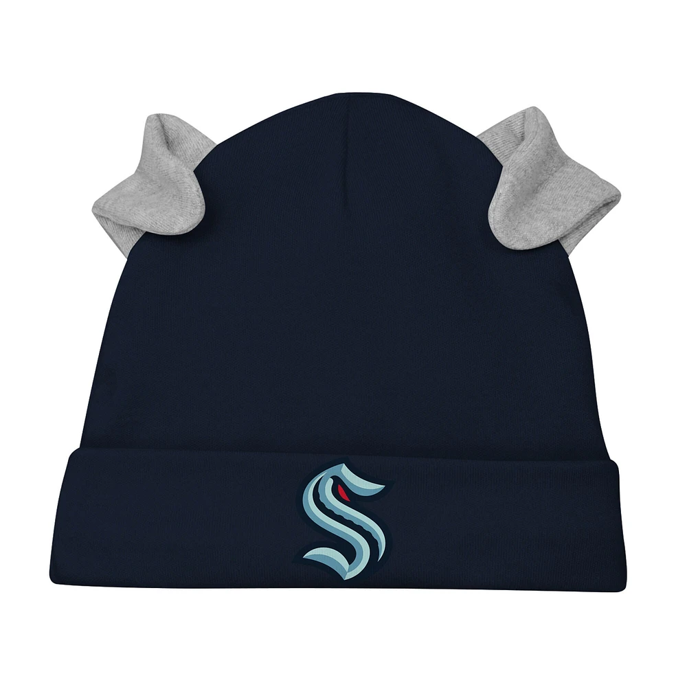 Newborn & Infant White/Deep Sea Blue Seattle Kraken Dream Team Hat Pants Bodysuit Set