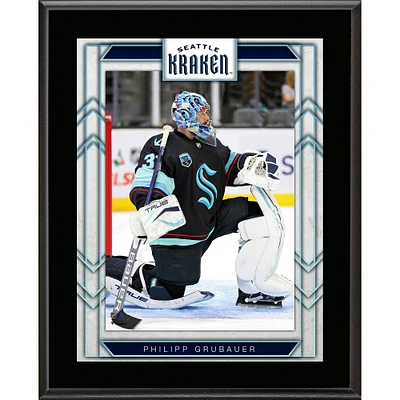 Plaque de joueur sublimée de 10,5" x 13" de Philipp Grubauer Seattle Kraken