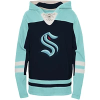 Preschool Navy Seattle Kraken Ageless Revisited Lace-Up V-Neck Pullover Hoodie