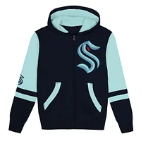 Preschool Navy Seattle Kraken Face Off Full-Zip Hoodie