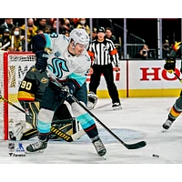 Ryan Donato Seattle Kraken Unsigned Controlling Puck Front of Goal Photograph