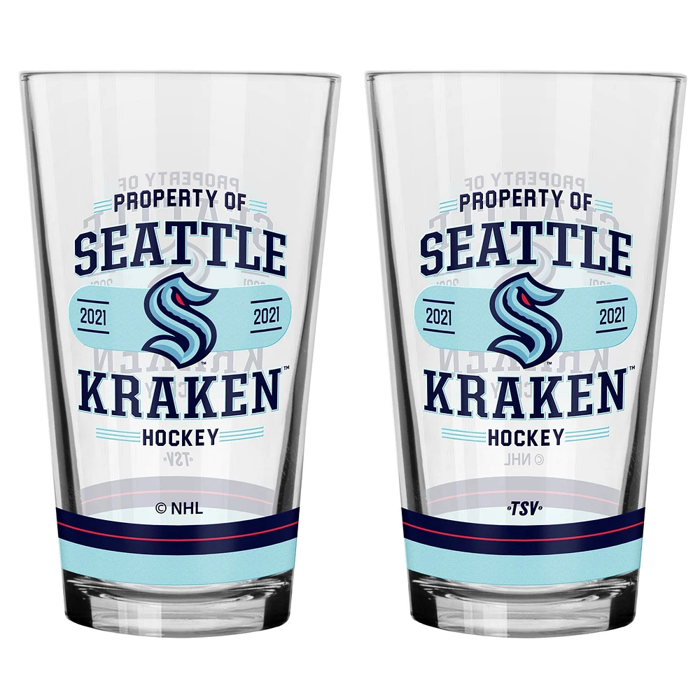 Seattle Kraken 2-Piece Mixing Glass Set