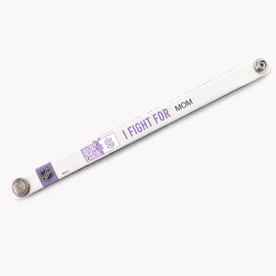 White Seattle Kraken Hockey Fights Cancer Personalized Ribbon Keychain