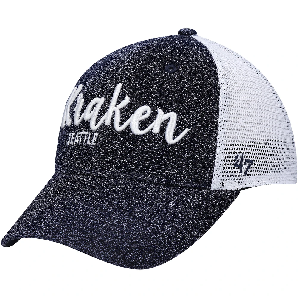 Women's '47 Navy/ Seattle Kraken Encore MVP Trucker Snapback Hat