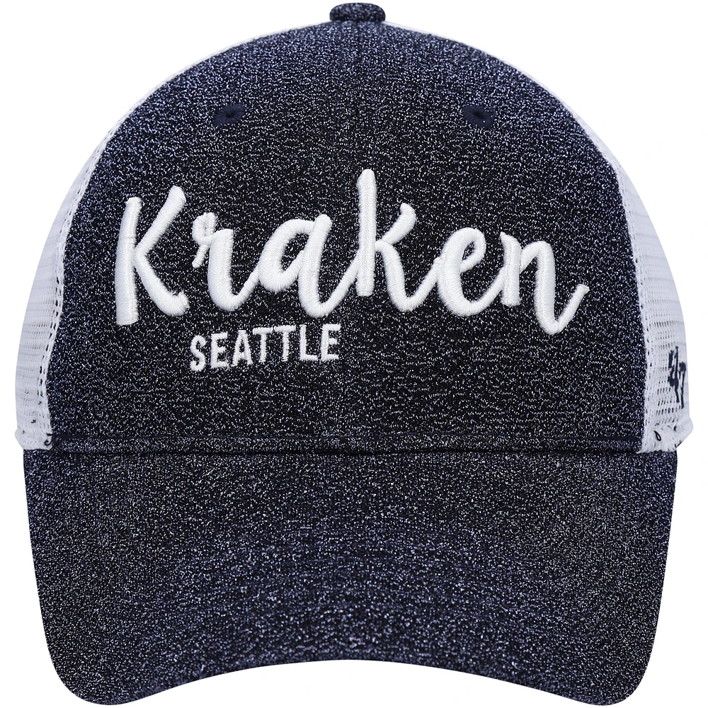 Women's '47 Navy/ Seattle Kraken Encore MVP Trucker Snapback Hat