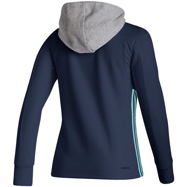 Sweat à capuche pour femme adidas Deep Sea Blue Seattle Kraken Skate Lace AEROREADY
