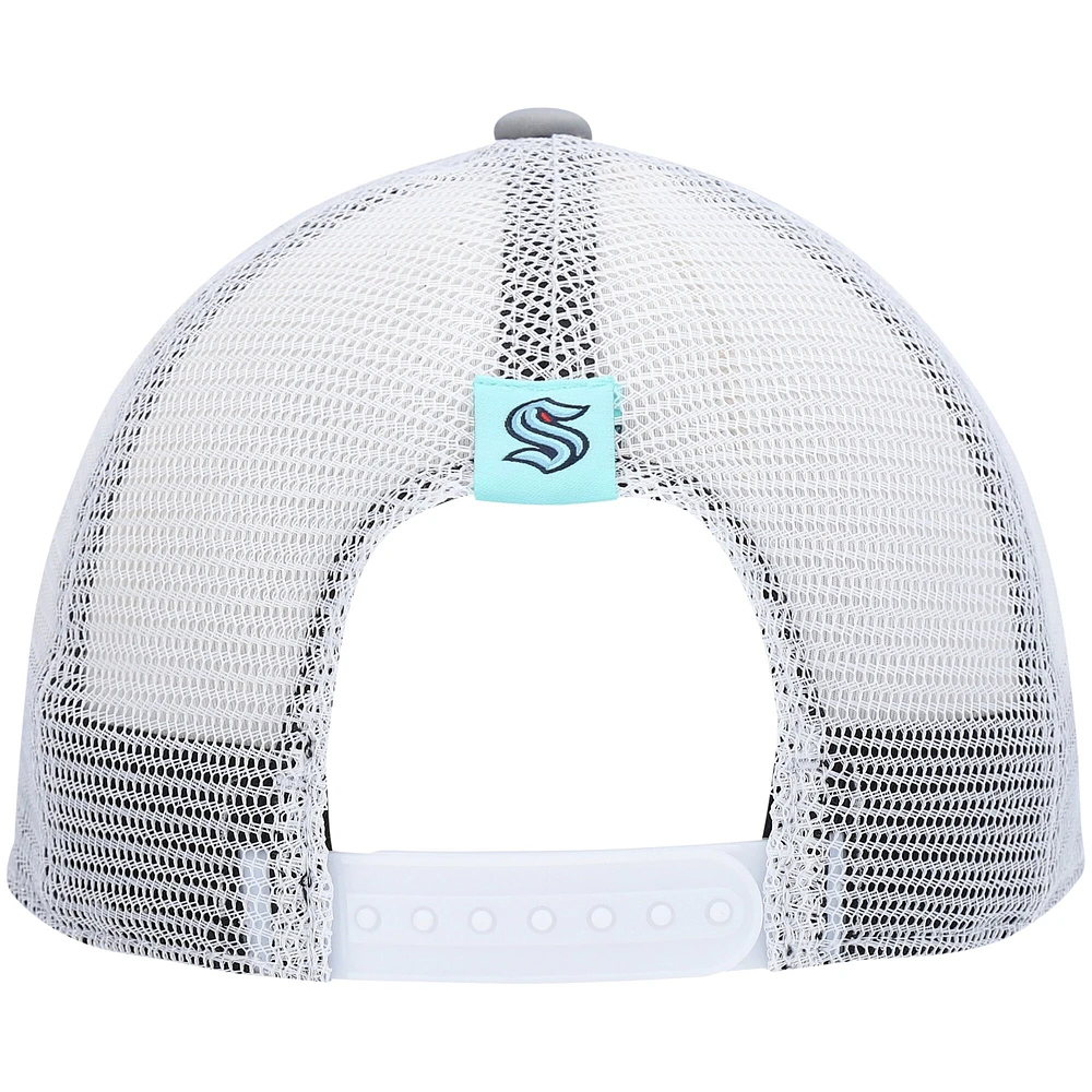Women's adidas Gray/White Seattle Kraken Foam Trucker Snapback Hat