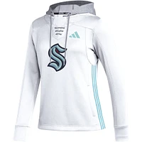 Sweat à capuche adidas Seattle Kraken Refresh Skate Lace AEROREADY blanc pour femme