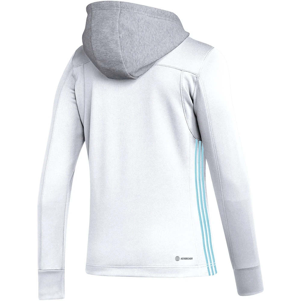 Sweat à capuche adidas Seattle Kraken Refresh Skate Lace AEROREADY blanc pour femme