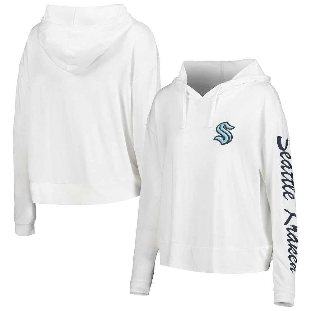 Women's Concepts Sport Cream Seattle Kraken Accord Hacci Long Sleeve Hoodie T-Shirt