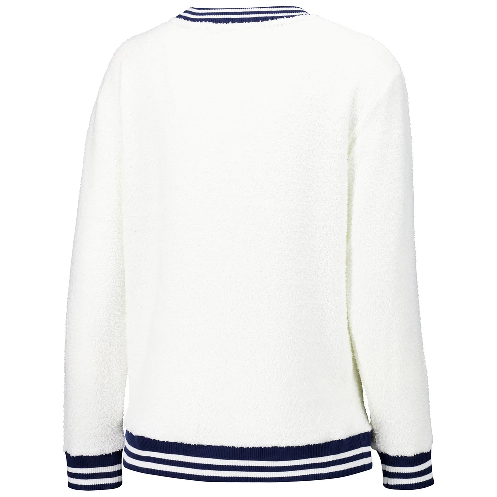 Women's Concepts Sport Cream Seattle Kraken Granite Sherpa Pullover Sweatshirt