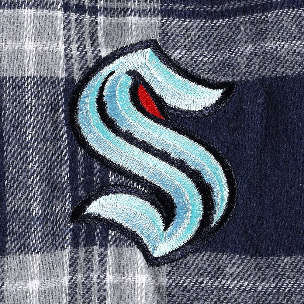 Women's Concepts Sport Deep Sea Blue/Gray Seattle Kraken Badge T-Shirt & Pants Sleep Set