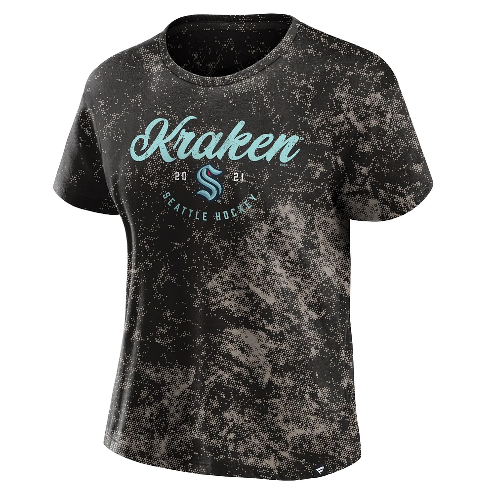 Women's Fanatics  Black Seattle Kraken Breakaway T-Shirt