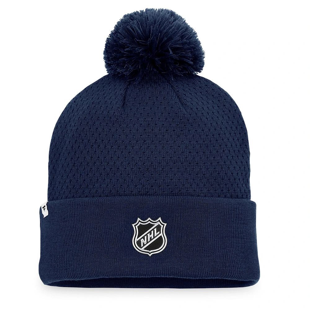 Fanatics Deep Sea Blue Seattle Kraken 2022 NHL Draft pour femmes - Bonnet en tricot à revers Pro Road authentique