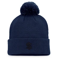 Fanatics Deep Sea Blue Seattle Kraken 2022 NHL Draft pour femmes - Bonnet en tricot à revers Pro Road authentique