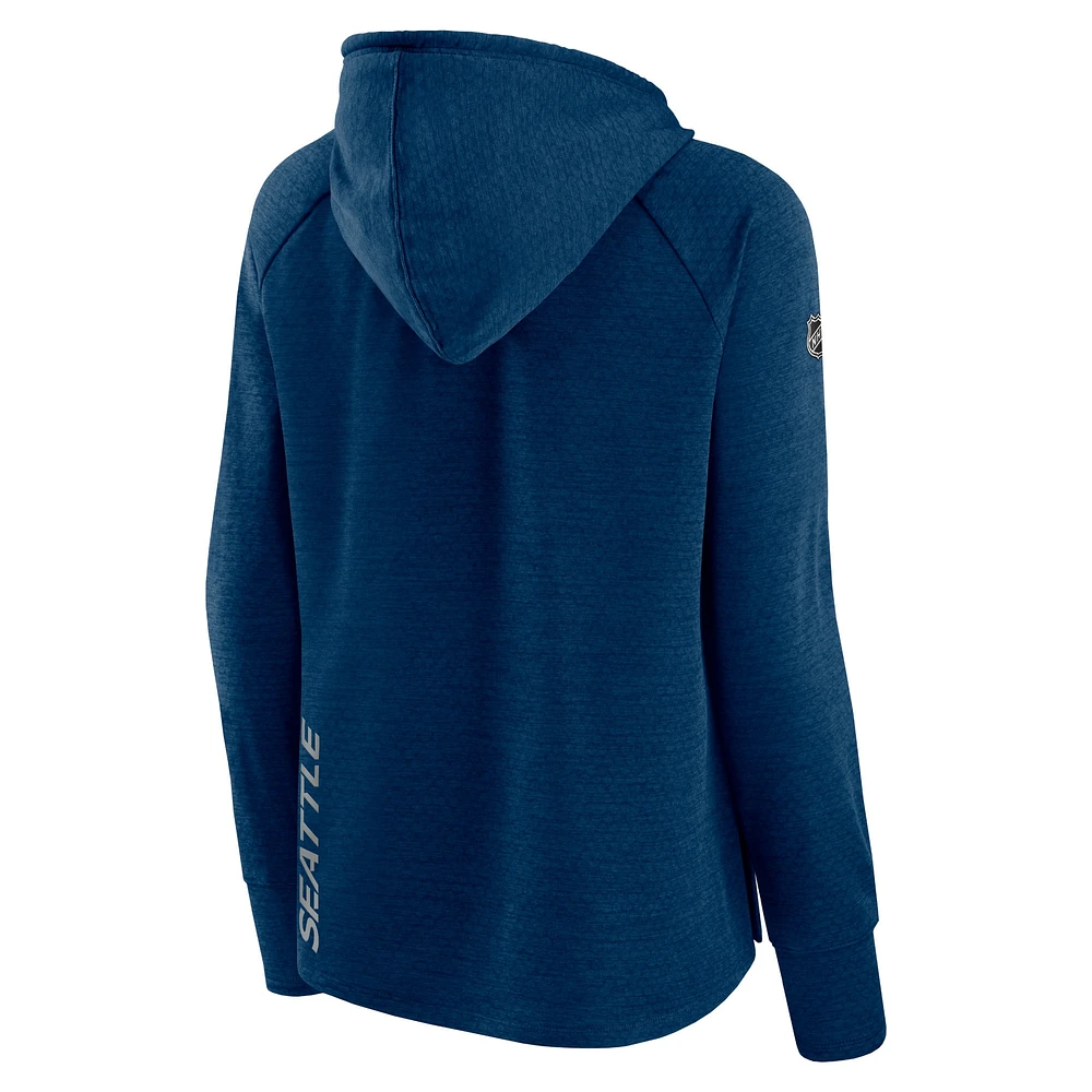Women's Fanatics Deep Sea Blue Seattle Kraken Authentic Pro Raglan Pullover Hoodie