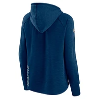 Women's Fanatics Deep Sea Blue Seattle Kraken Authentic Pro Raglan Pullover Hoodie