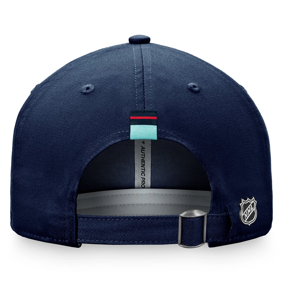Women's Fanatics Deep Sea Blue Seattle Kraken Authentic Pro Rink Adjustable Hat