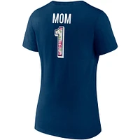 Women's Fanatics Deep Sea Blue Seattle Kraken Team Mother's Day V-Neck T-Shirt