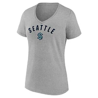 Women's Fanatics Gray Seattle Kraken V-Neck T-Shirt