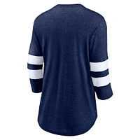 T-shirt à manches 3/4 Heather Deep Sea Blue Seattle Kraken Special Edition 2.0 Barn Burner de marque Fanatics pour femmes