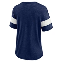 Women's Fanatics Heather Navy Seattle Kraken Special Edition 2.0 Ring The Alarm V-Neck T-Shirt