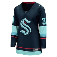 Fanatics pour femmes Philipp Grubauer Navy Seattle Kraken Home - Maillot de joueur échappé