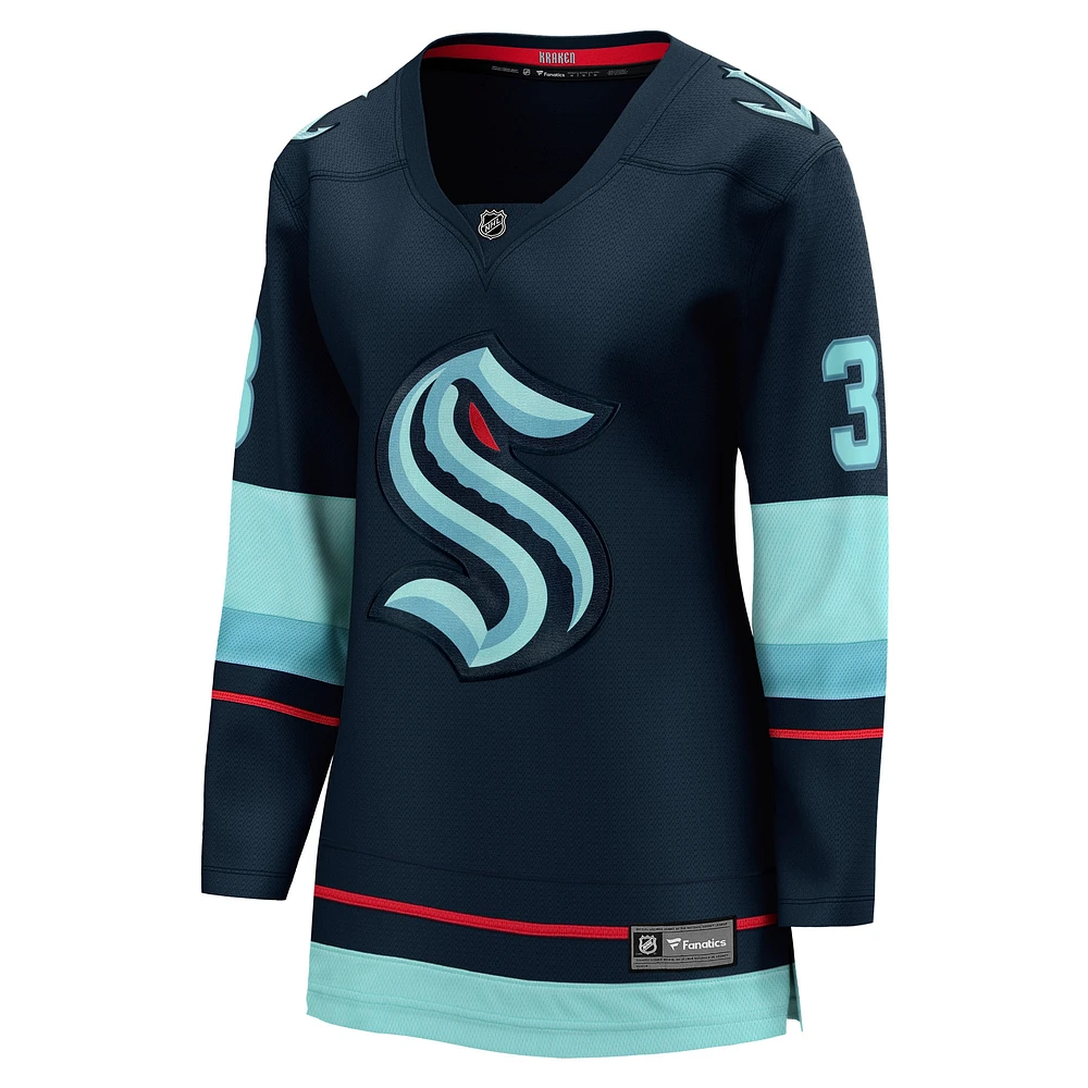 Women's Fanatics Will Borgen Deep Sea Blue Seattle Kraken Home Breakaway Player Jersey
