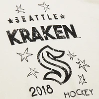 Women's Mitchell & Ness  Cream Seattle Kraken Logo 3.0 Pullover Sweatshirt
