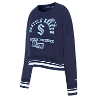 Sweat-shirt court Pro Standard Deep Sea Blue Seattle Kraken Area Code pour femme