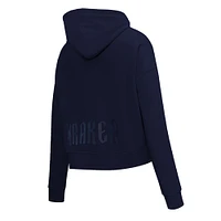 Women's Pro Standard  Deep Sea Blue Seattle Kraken Jewels Cropped Pullover Hoodie