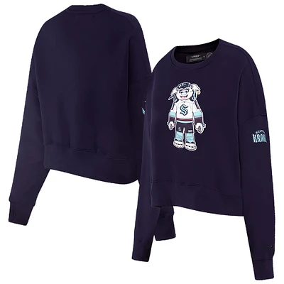 Sweat-shirt à col rond pour femme Pro Standard Deep Sea Blue Seattle Kraken Mascot