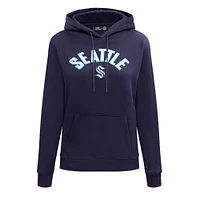 Women's Pro Standard Navy Seattle Kraken Classic Chenille Pullover Hoodie
