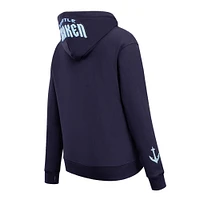 Women's Pro Standard Navy Seattle Kraken Classic Chenille Pullover Hoodie