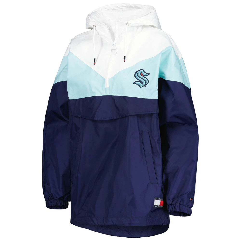 Women's Tommy Hilfiger Blue/Deep Sea Blue Seattle Kraken Staci Half-Zip Windbreaker Jacket